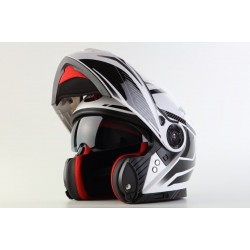 Vyklápěcí helma Maxx FF950 černá/bílá
