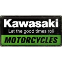 Plechová cedule: Kawasaki Motorcycles - 50x25 cm