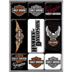 Magnety na lednici Harley Davidson, set 9 ks