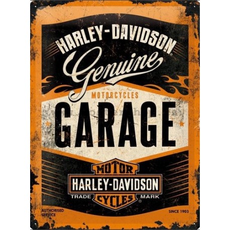 Plechová cedule - Harley Davidson (Garage) 30x40 cm