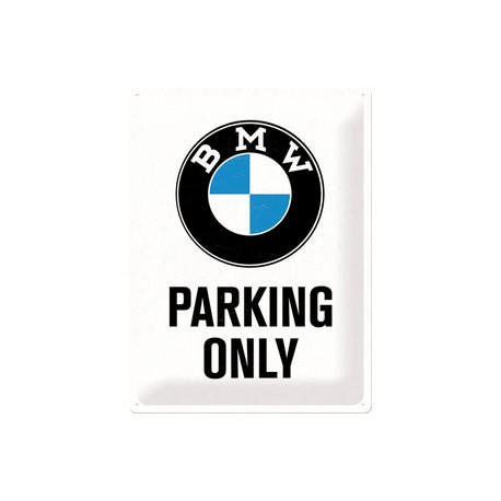 Originální plechová cedule pro motorkáře - BMW PARKING ONLY